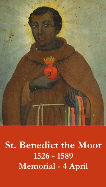 St. Benedict the Moor Prayer Card